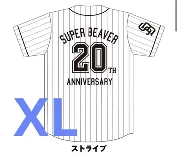 SUPER BEAVER 20주년 베이스볼 셔츠 스트라이프 XL 사이즈