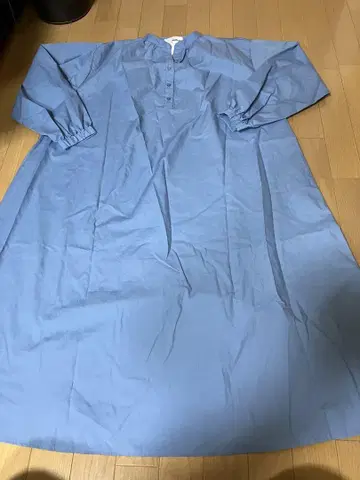 새상품 여성용 L 긴팔 셔츠 원피스 캔 사만다 모스모스 블루