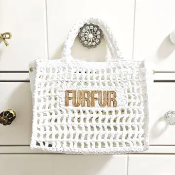 FURFUR (퍼피아) * 라피아 로고 토트백 바스켓백