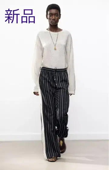 택 포함 새상품! ZARA 자라*스트라이프 패턴 팔라초 팬츠 S