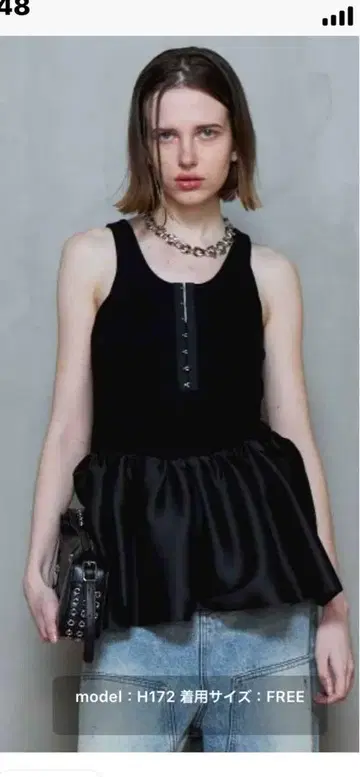SATIN COMBINATION PEPLUM TANK TOP