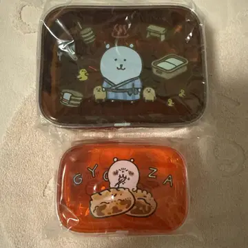 농담곰 스퀘어 파우치 M 묵고 싶어요 GYOZA 2개 세트 나가노
