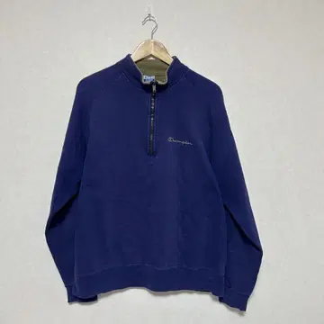 champion 90's 하프 지퍼 맨투맨 USA제 로고 자수