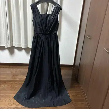 블랙 롱 드레스 레이스업