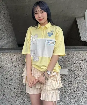Candystripper 프릴 리본 포함 서랍 팬츠