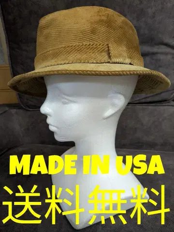 빈티지 코듀로이 중절모 브라운 MADE IN USA