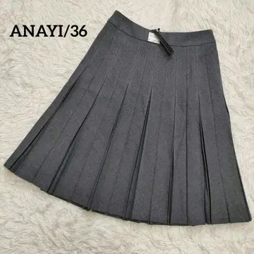 (미사용) ANAYI/아나이 플리츠 스커트 무릎 기장 그레이