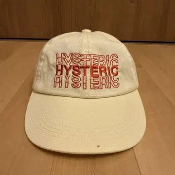 HYSTERIC 로고 자수 캡 크림색