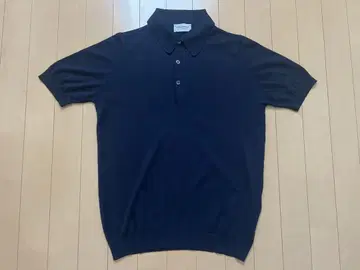 John Smedley 피케 셔츠 씨 아일랜드 코튼 M 네이비