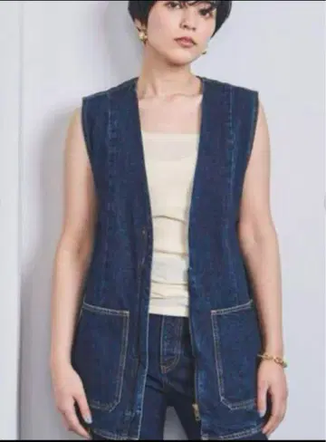 카렌테이지 데님 베스트 새상품급