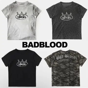 badblood 레오파드 무늬 T셔츠