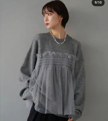 인기 lumier 시카 튤 도킹 니트 뤼미에