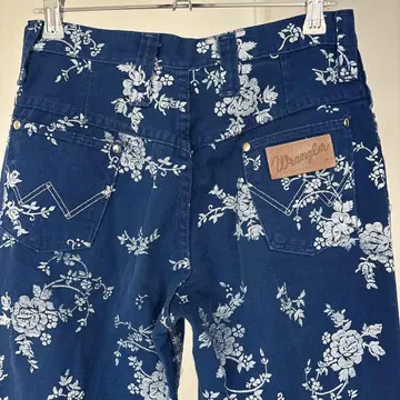 70s wrangler 플레어 팬츠 데님 청바지 빈티지 꽃무늬