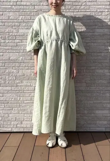 택 포함 새상품! 소매가 봉긋한 허리 드로스트 원피스
