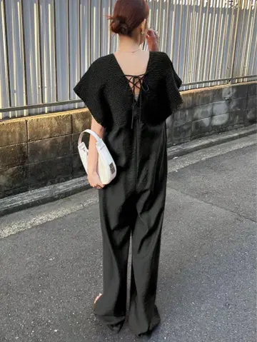 SHEIN 레이스업 백 올인원 (블랙, 베이지)