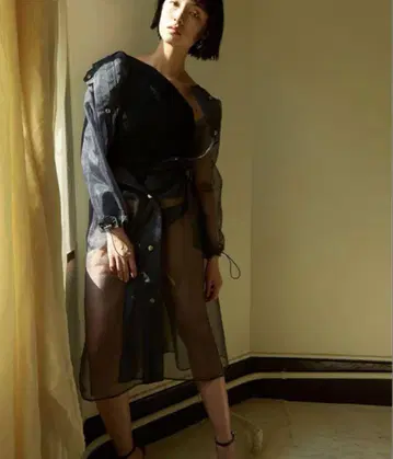 리틀 수지 오간자 시스루 드레스 자켓 코트