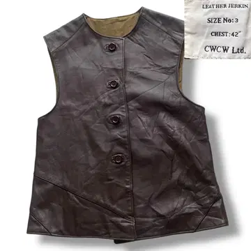 CWCW 브리티시 밀리터리 가죽 저킨 베스트 size 3