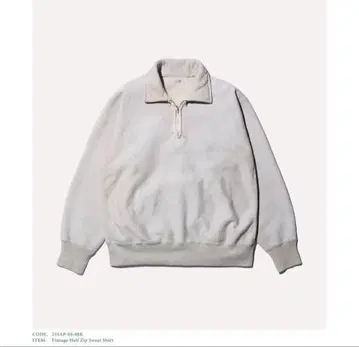 A.PRESSE Vintage Half Zip Sweat Shirt 4