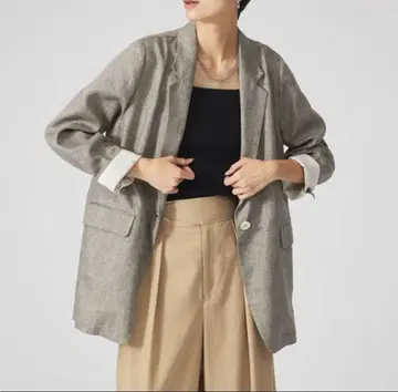 테일러드 자켓 그레이지 린넨 혼방