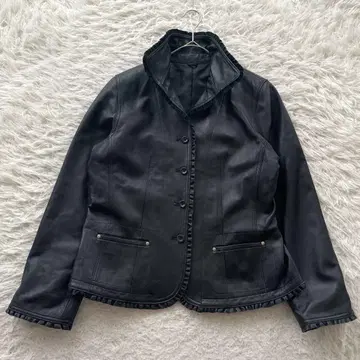 가죽 프렌지 양가죽 자켓 긴팔 천연 가죽