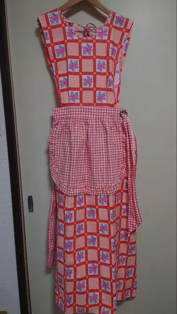 70s vintage 에이프런 원피스