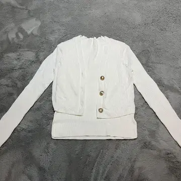JUSGLITTY 라메 화이트 리브 가디건 앙상블 2