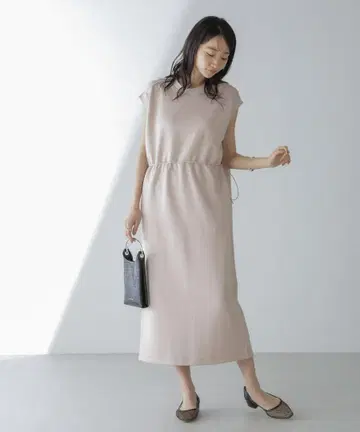 프론트 드로스트 프렌치 슬리브 원피스