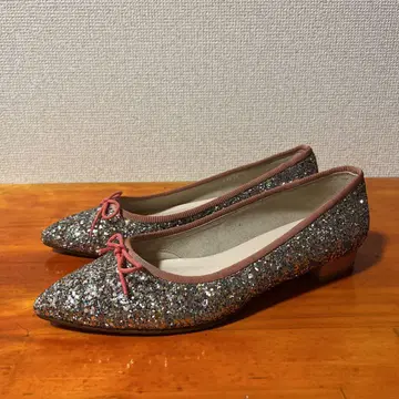 새상품급 다이애나 핑크 반짝이 글리터 라메 24.5cm 펌프스