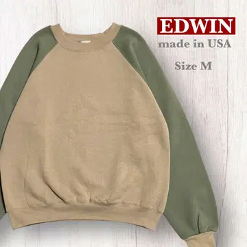 고품질 [ EDWIN ] USA제 바이컬러 래글런 맨투맨 어스 컬러