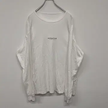 HERMOUR 롱 T 로고 긴팔 사이즈 L 화이트 에무르