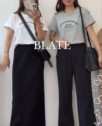BLATE 프린트 T셔츠 화이트