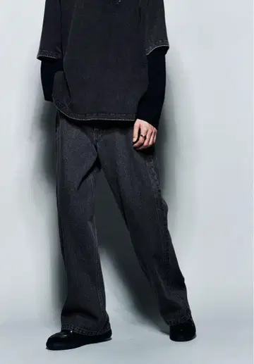 H&M 슈퍼 배기 와이드 데님