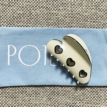 potete 포테테 하트 클립 화이트 복조리 파우치