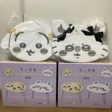 치이카와 (먼작귀) 얼굴 접이식 미니 테이블 저반발 쿠션 토끼 모몽가