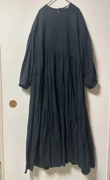 블랙 티어드 롱 원피스