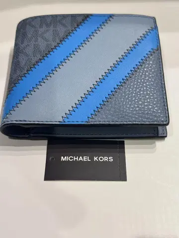 MICHAEL KORS 접이식 지갑 파랑 그레이