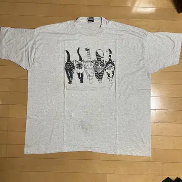 90s 싱글 스티치 프룻 오브 더 룸 애니멀 고양이 T셔츠 구제 의류