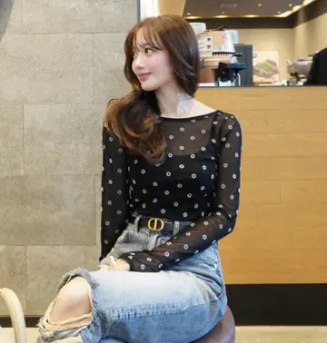 헤 HYEON 시어탑스 '플라워'/블랙