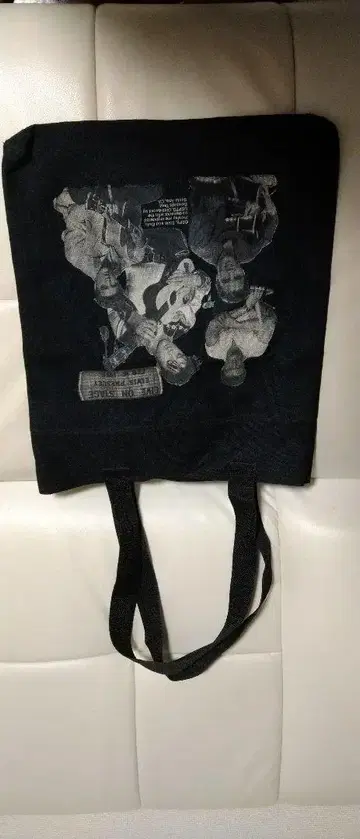 엘비스 프레슬리 블랙 그래픽 프린트 토트백