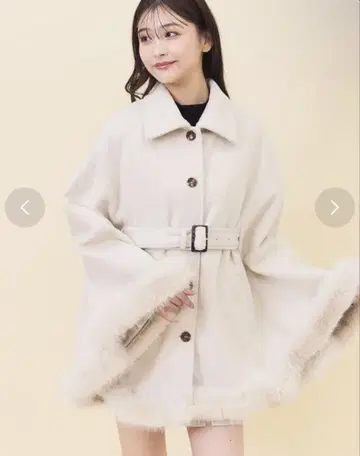 REDYAZEL 퍼 케이프 디자인 코트