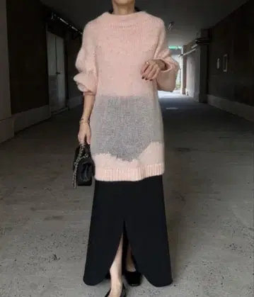 MOHAIR WAVE LINE KNIT TOP