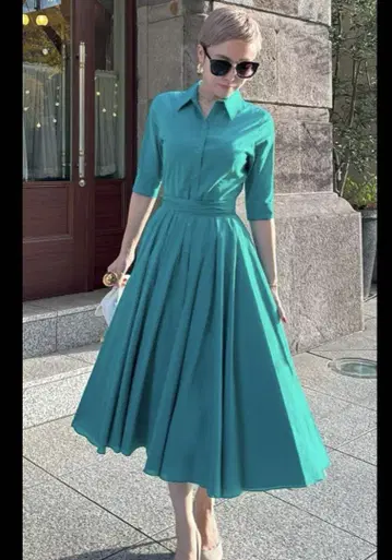오드리 룩 에어리 원피스 터콰이즈 L
