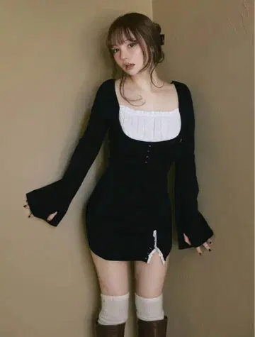 andmary Poppy lace mini dress