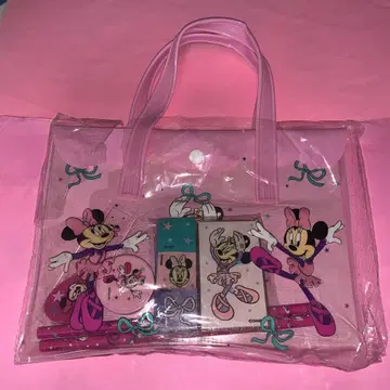 [레트로] Disney 발레리나 미니 마우스 토트백 문구 세트