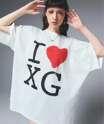 X-girl I LOVE XG BIG TEE DRESS WHITE