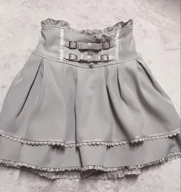 LIZLISA 2단 리본 벨트 치마바지 핑크