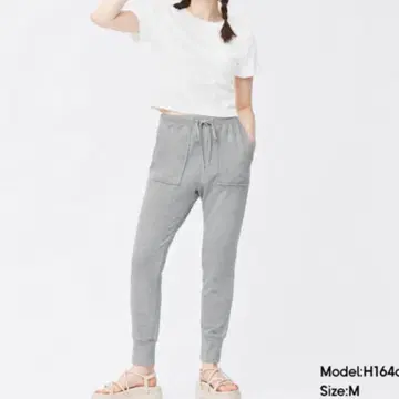 GU 맨투맨 이지 팬츠 그레이 M 남녀 공용 맨투맨