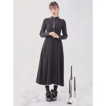 EATME 하이넥 고딕 맥시 원피스