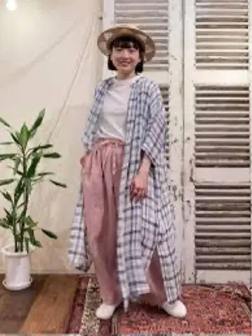 nest robe 린넨 거즈 체크 원피스