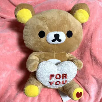 리락쿠마 봉제 인형 하트 포함 약 41cm 선물 랩핑 봉투 포함